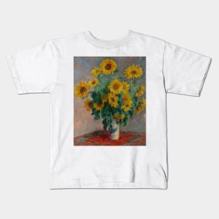 Bouquet of Sunflowers by Claude Monet Kids T-Shirt